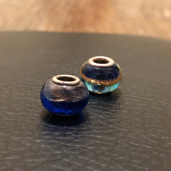 Glass Beads Set of 2 - 925 Jewelry - SOLD - Glass Beads Set of 2 - 925